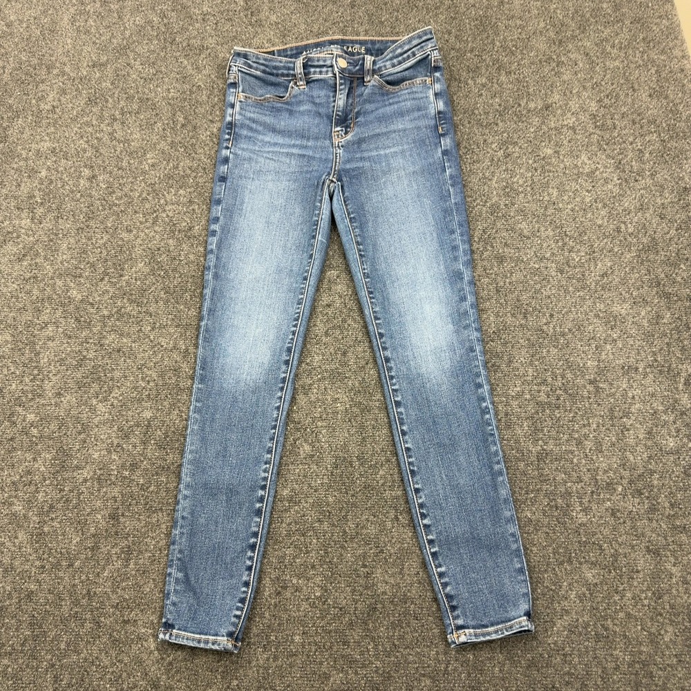 American Eagle Jeans Womens 4 Short Blue Cotton Next Level Stretch Skinny Boho